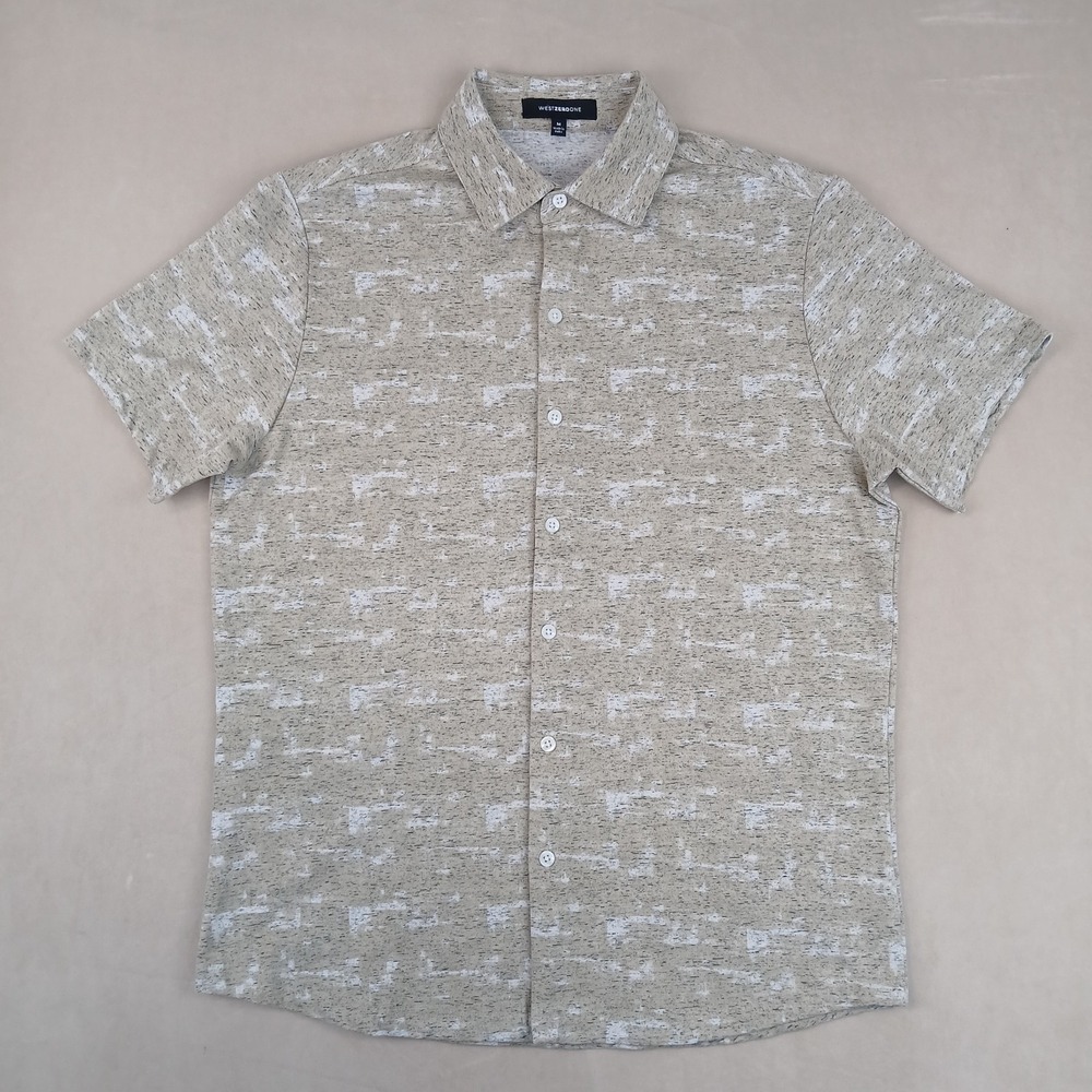 West Zero One Medium Mens Shirt Hawaiian Camp Stretch‎ Performance 21x27